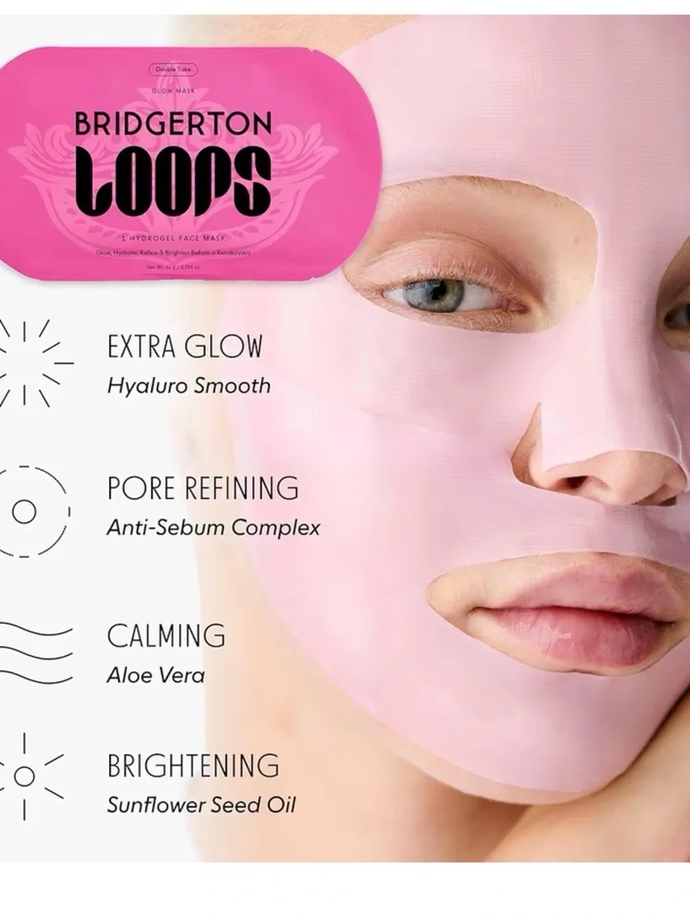 LOOPS x Bridgerton Enduring Romance Glow & Slugging Hydrogel Face Masks